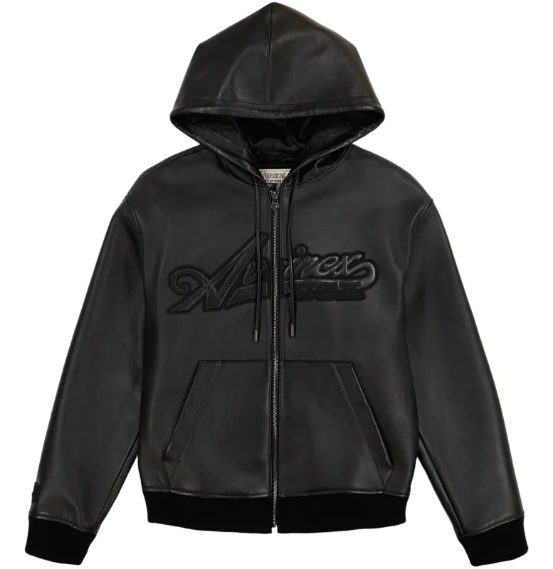 SCRIPT NAPPA LEATHER HOODIE sold by Avirex