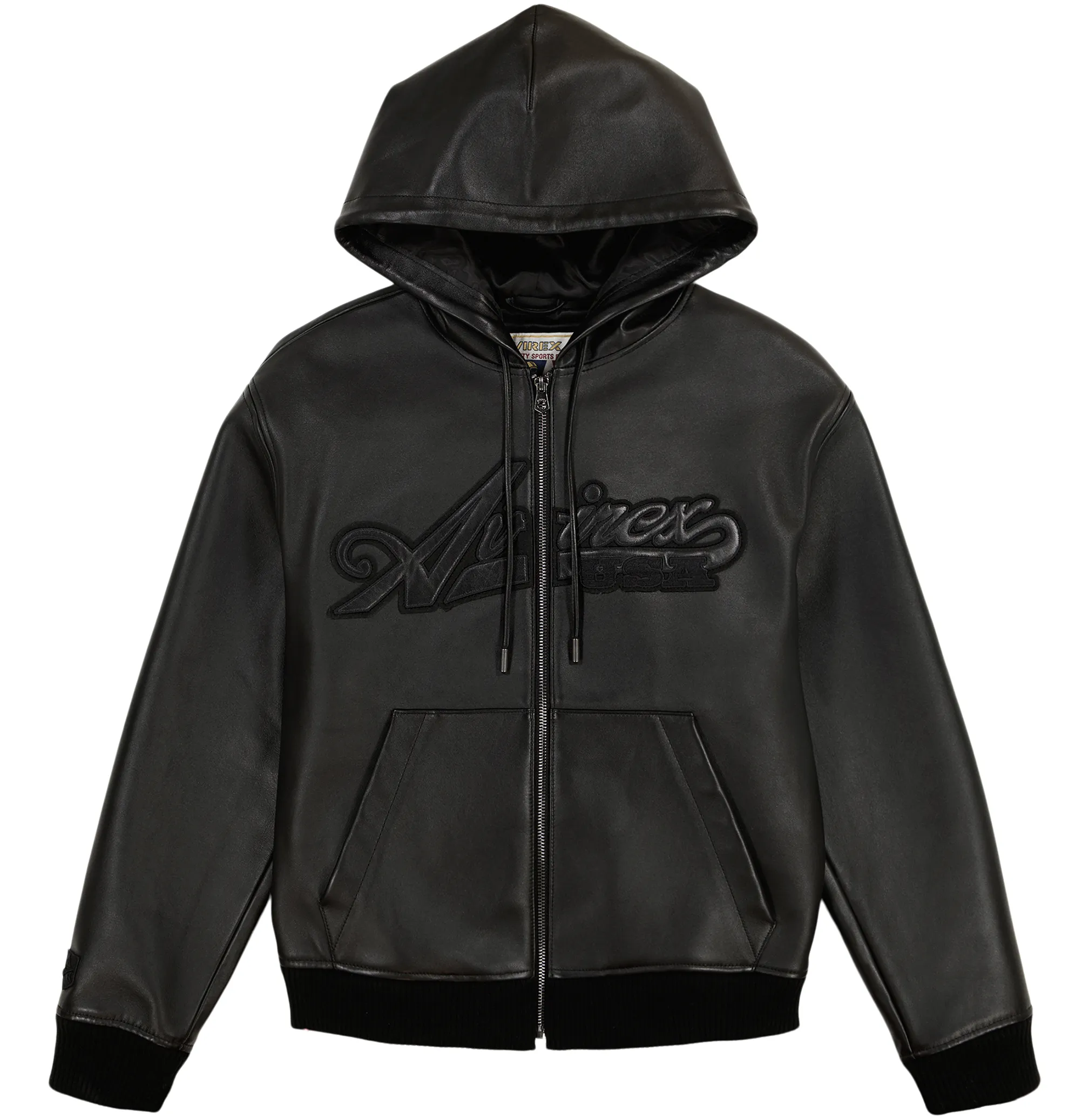 SCRIPT NAPPA LEATHER HOODIE sold by Avirex