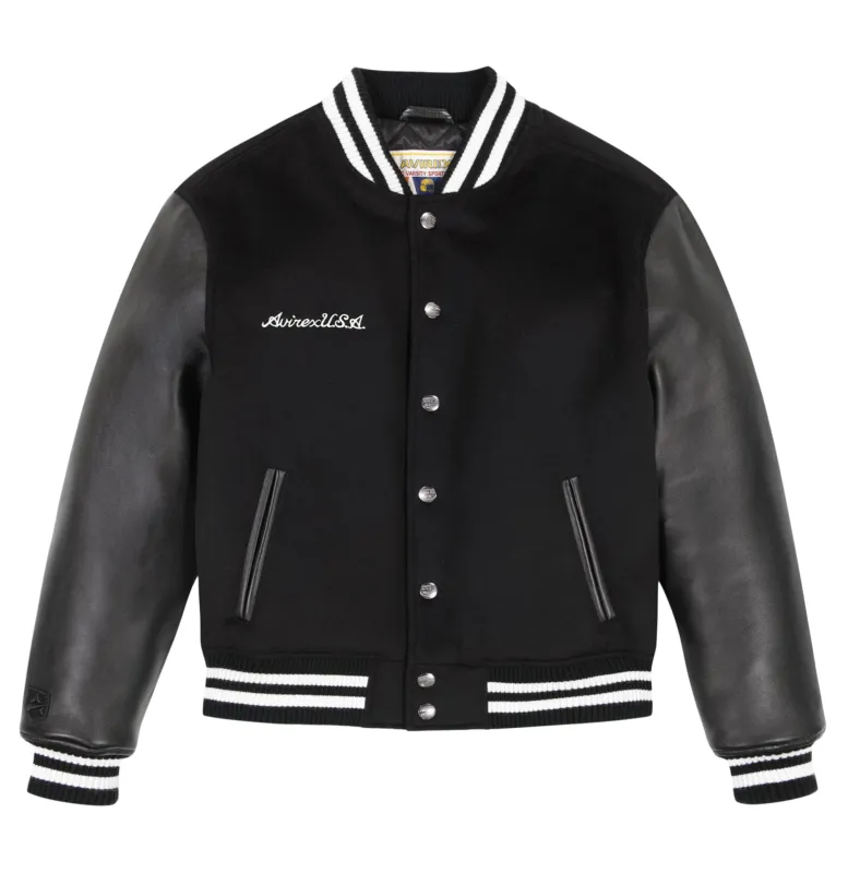 WOOL LEATHER VARSITY JACKET made by Avirex