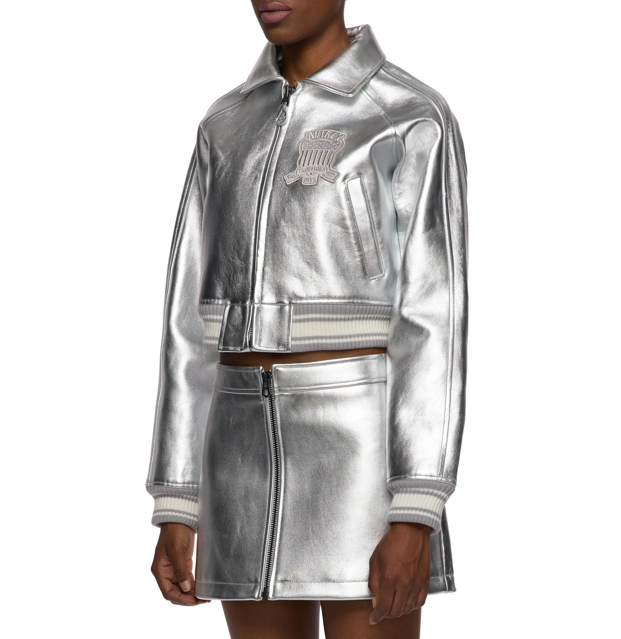 LIMITED EDITION CROPPED METALLIC ICON JACKET sold by Avirex product image thumbnail 4