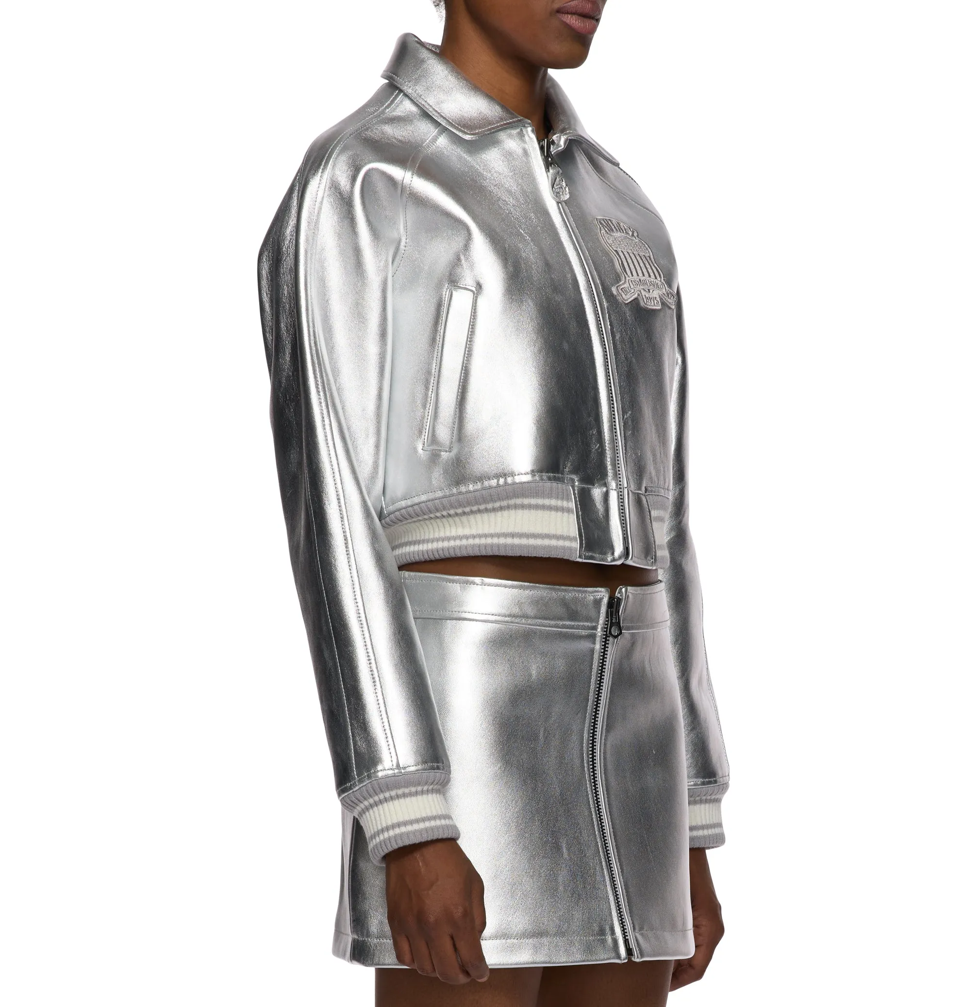 LIMITED EDITION CROPPED METALLIC ICON JACKET sold by Avirex product image thumbnail 5