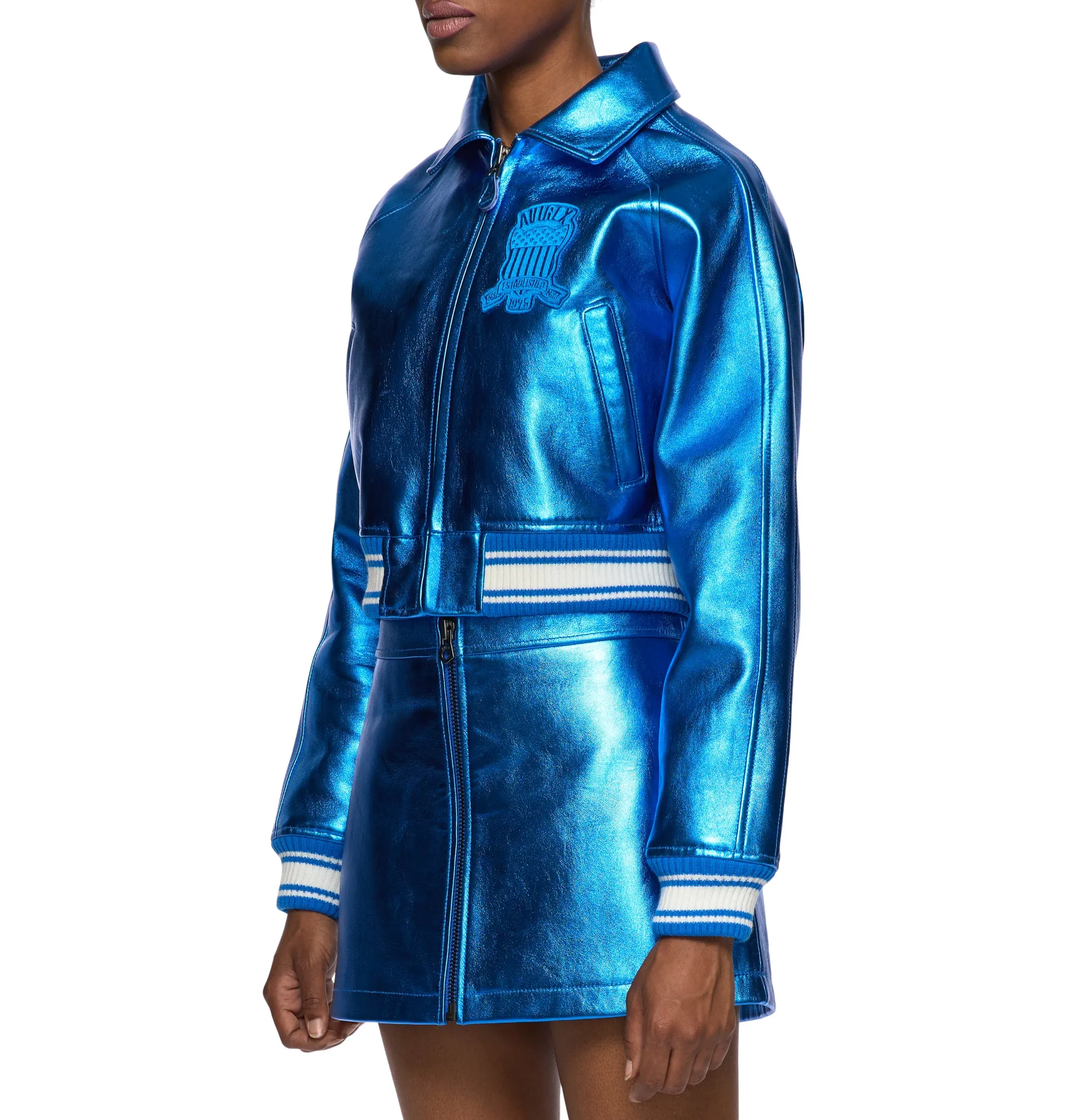 LIMITED EDITION CROPPED METALLIC ICON JACKET sold by Avirex product image thumbnail 4