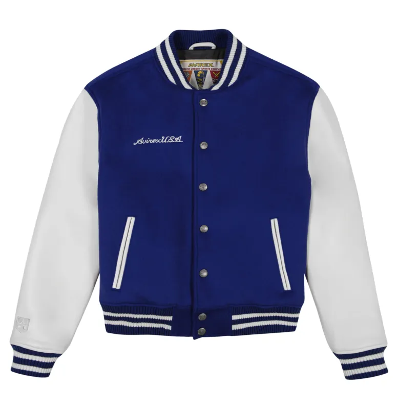 WOOL LEATHER VARSITY JACKET sold by Avirex