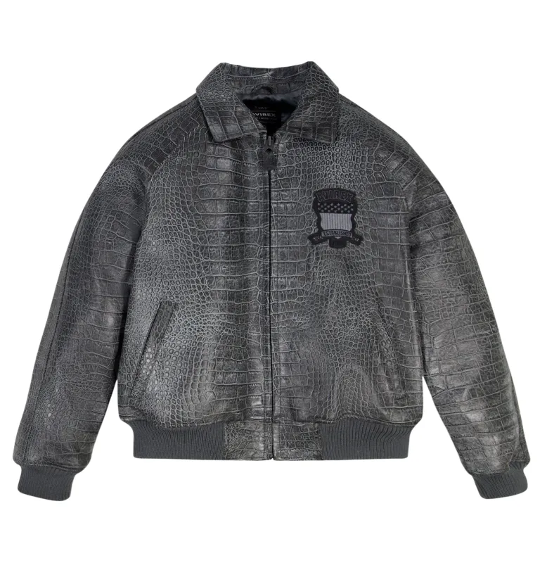 LIMITED EDITION DISTRESSED CROC ICON JACKET sold by Avirex
