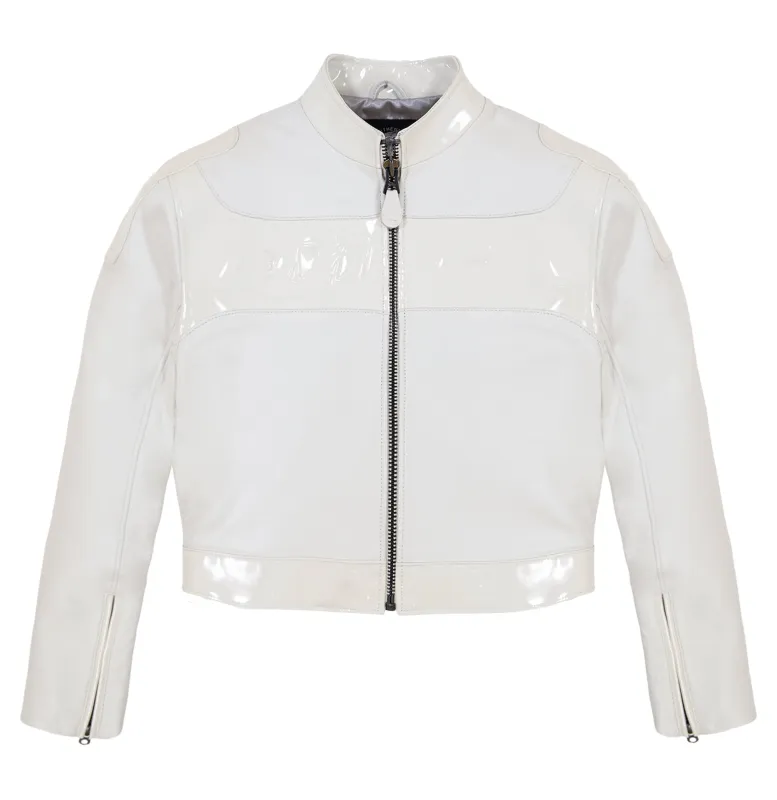 CROPPED PATENT LEATHER MOTO JACKET sold by Avirex