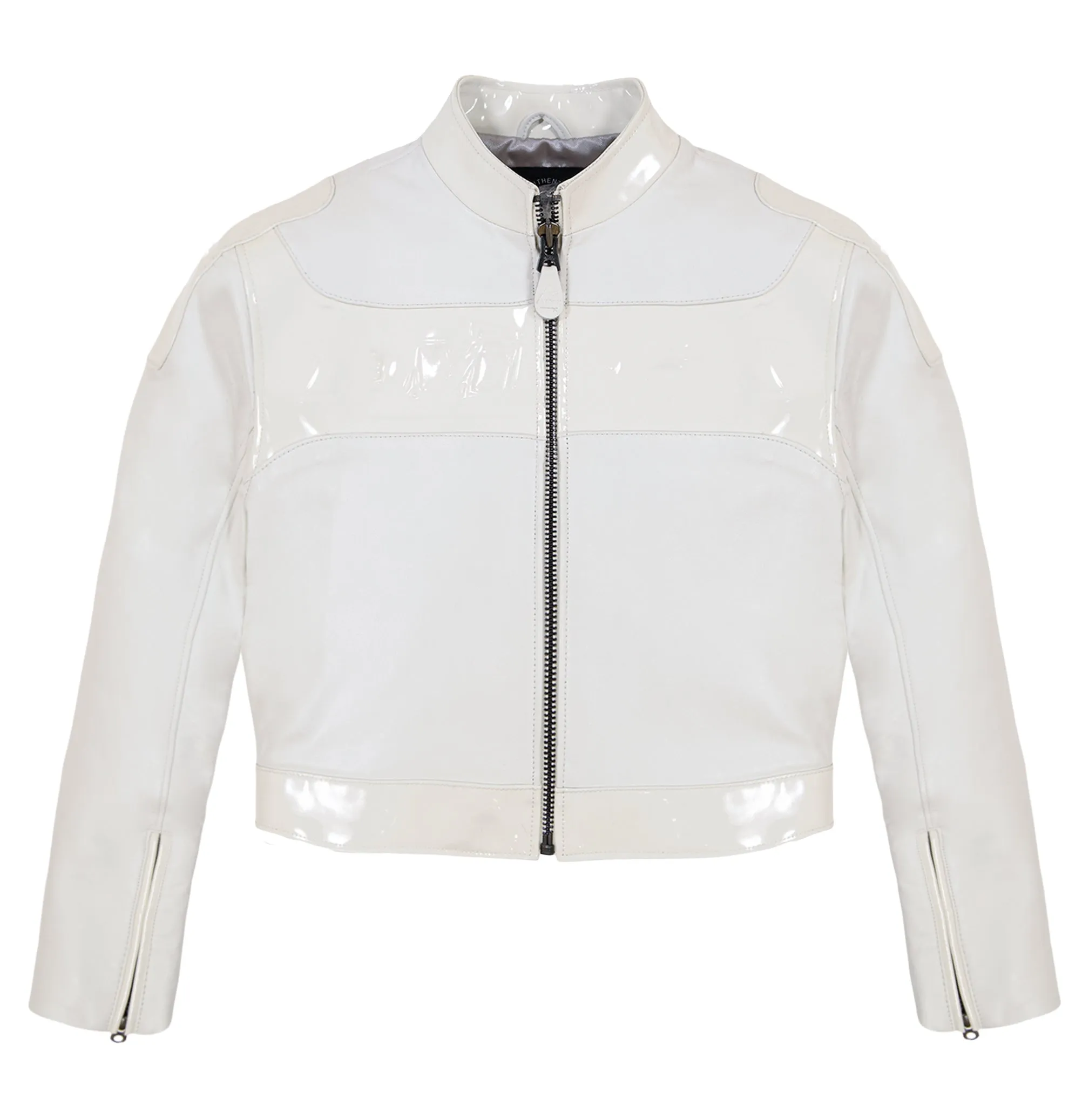CROPPED PATENT LEATHER MOTO JACKET sold by Avirex