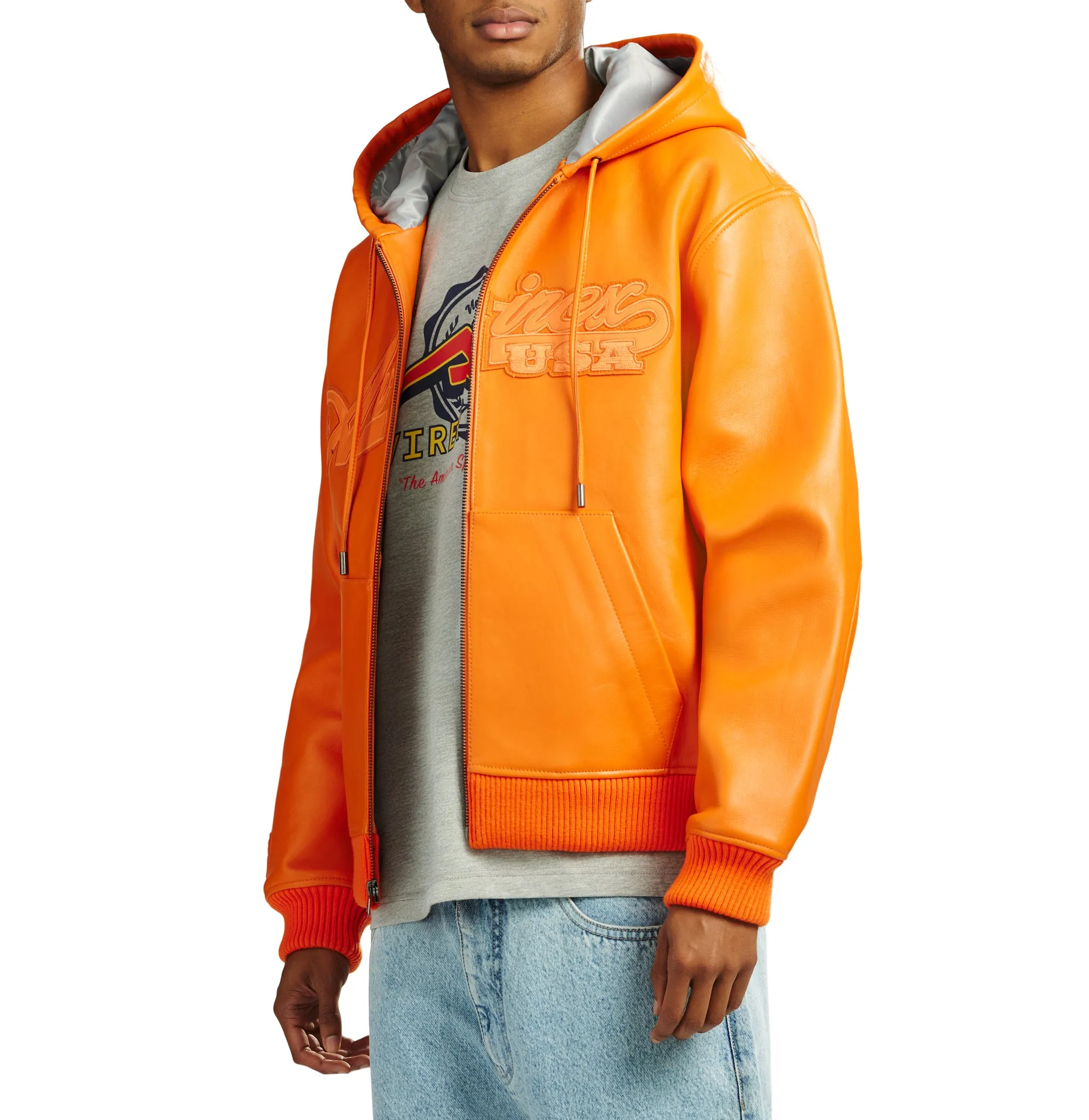 SCRIPT NAPPA LEATHER HOODIE sold by Avirex product image thumbnail 5