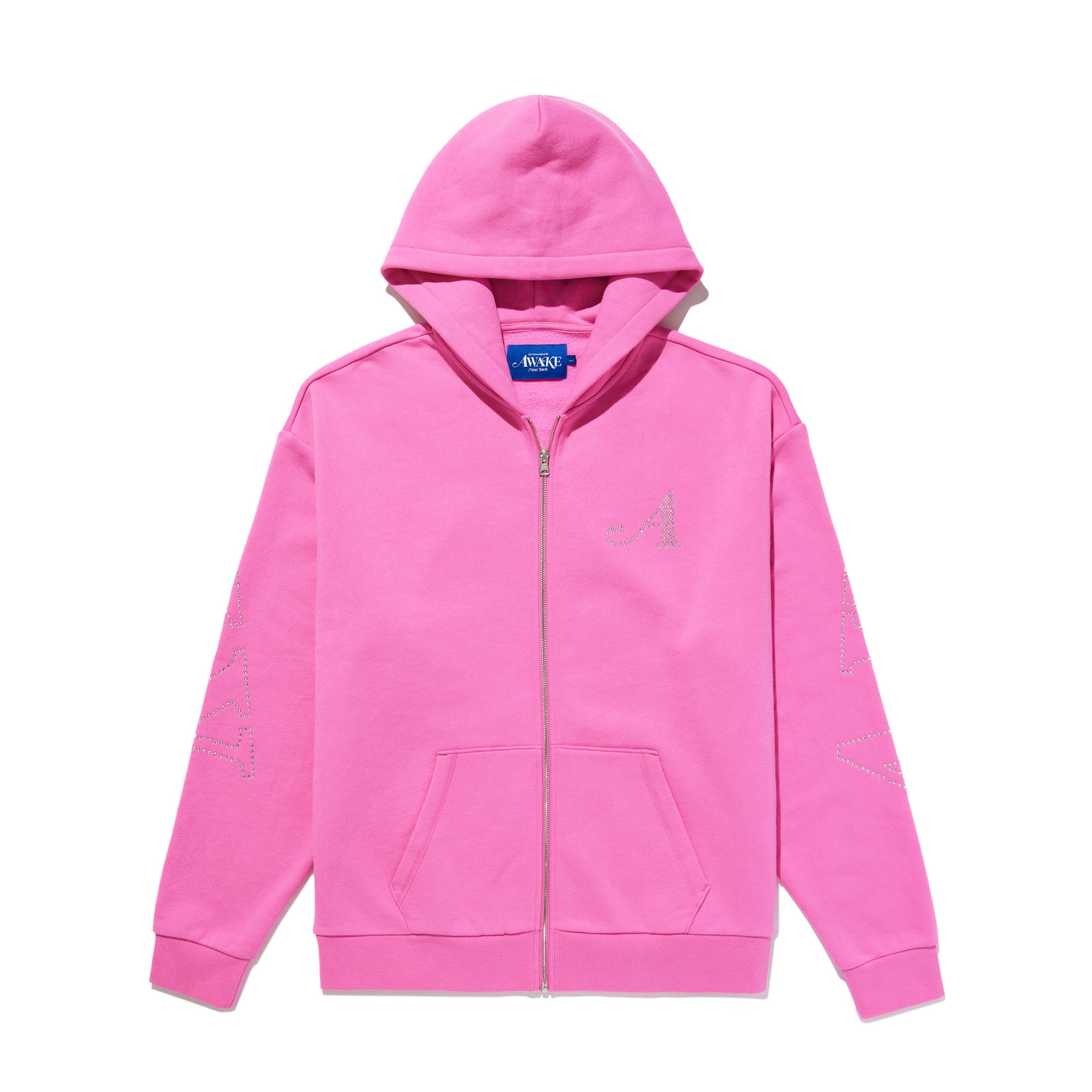 Rhinestone Serif Zip Up Hoodie sold by Awake