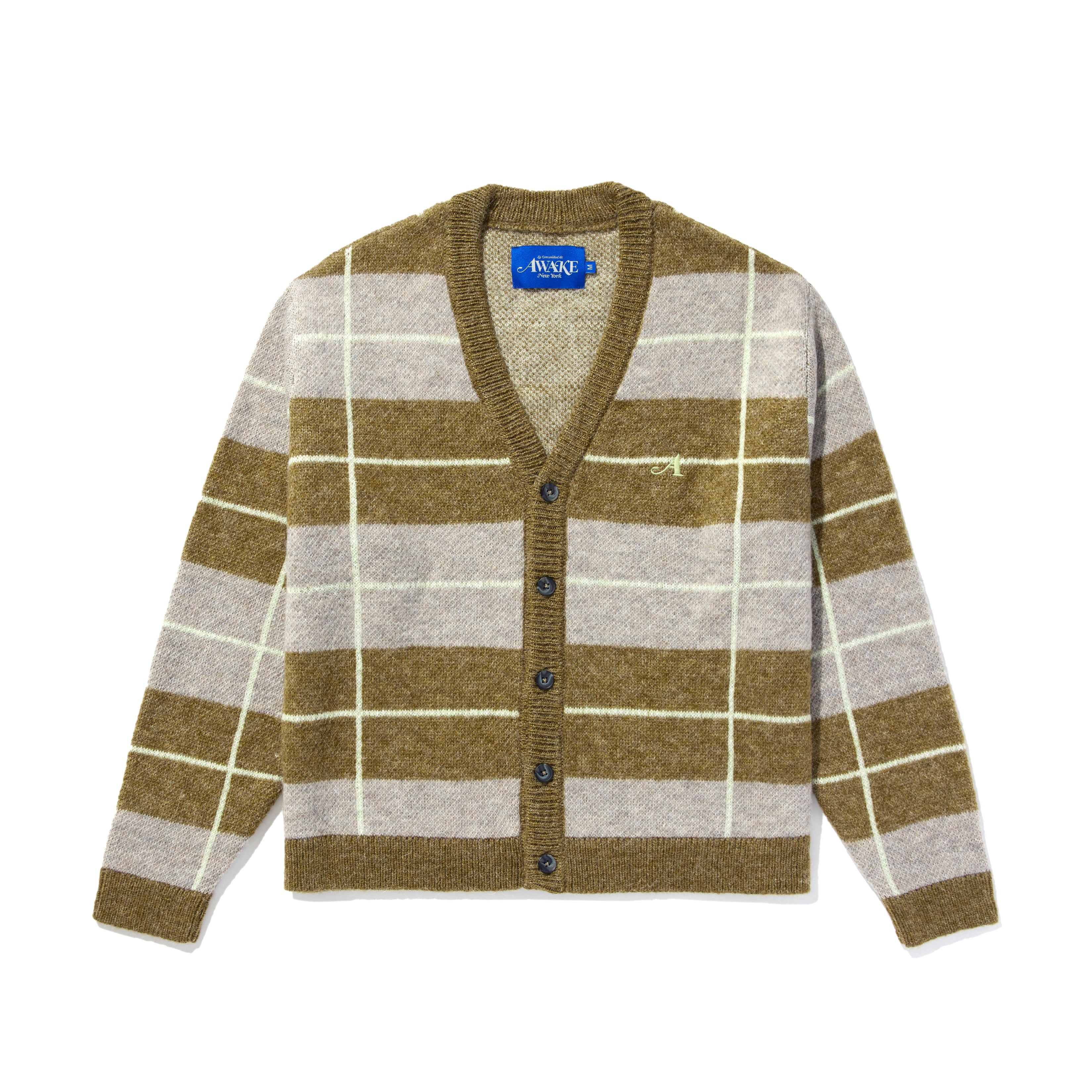 Windowpane Mohair Cardigan sold by Awake