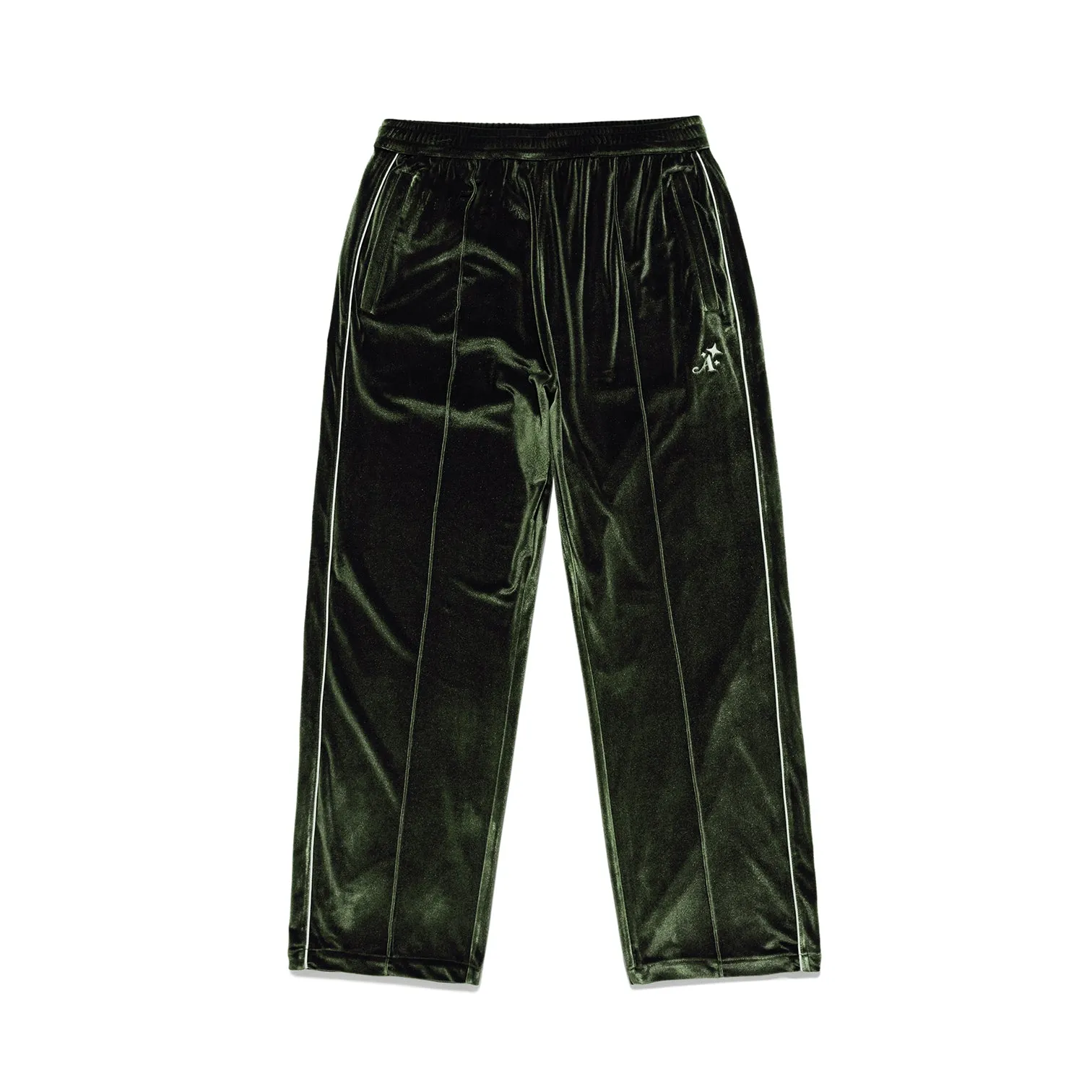 Star "A" Embroidered Velour Track Pant sold by Awake