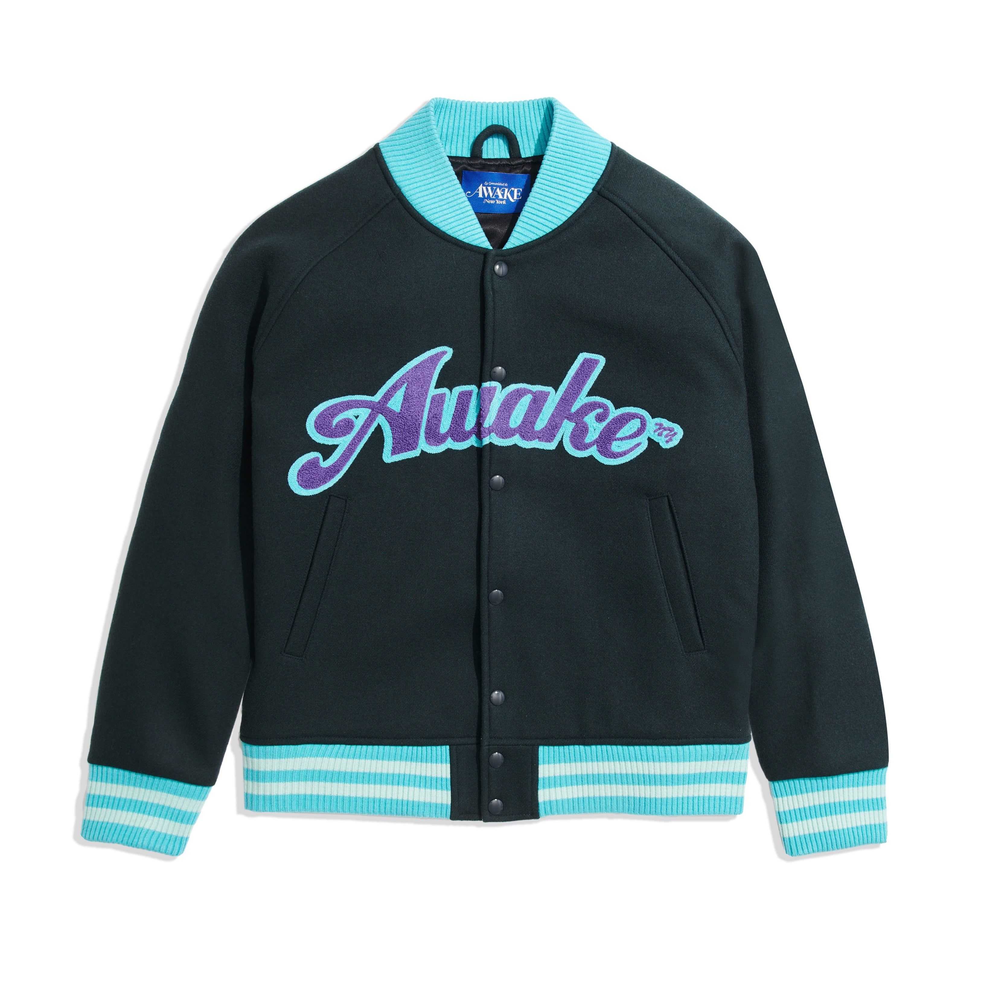 Chenille Embroidered Logo Varsity Jacket sold by Awake