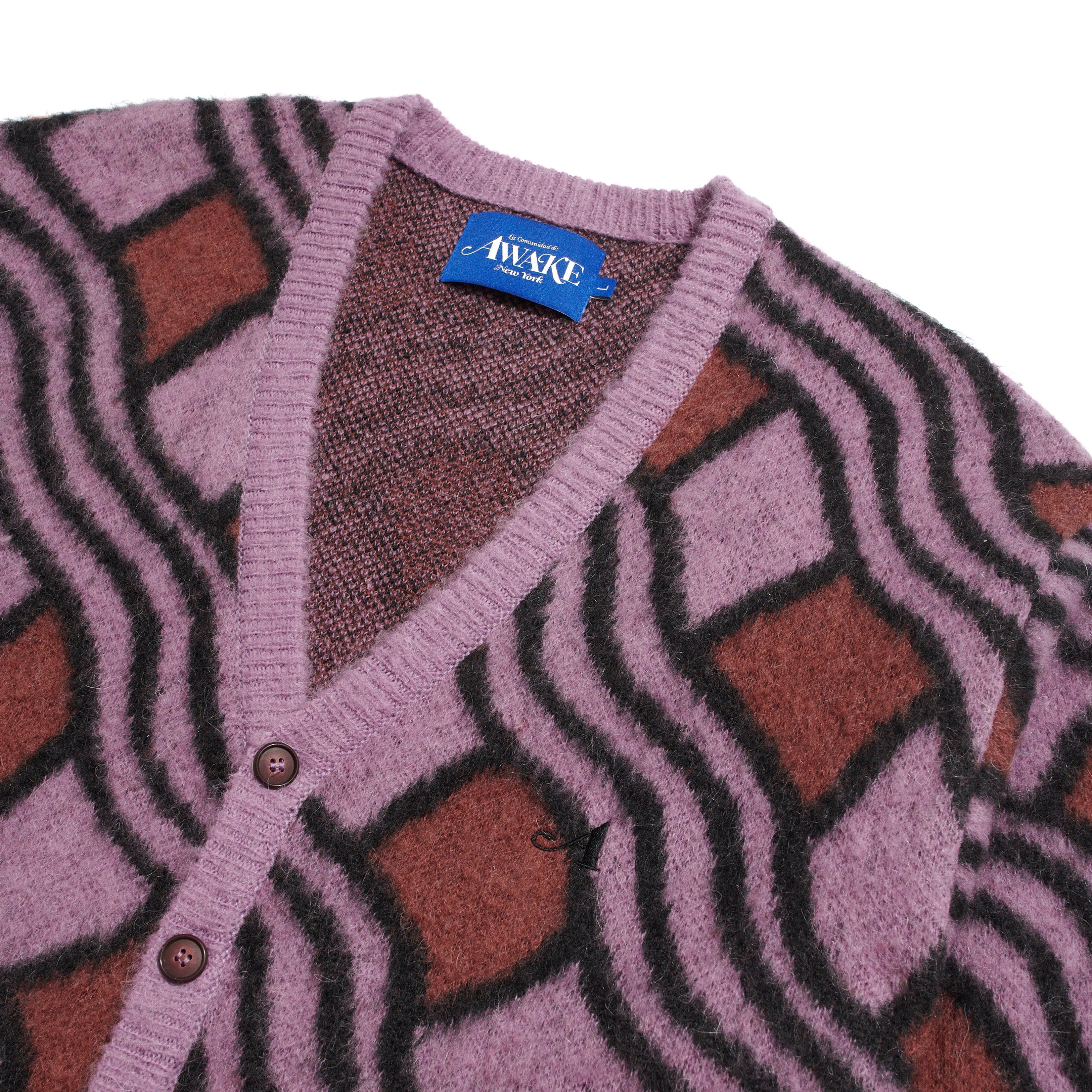 Wavy Jacquard Mohair Cardigan sold by Awake product image thumbnail 3