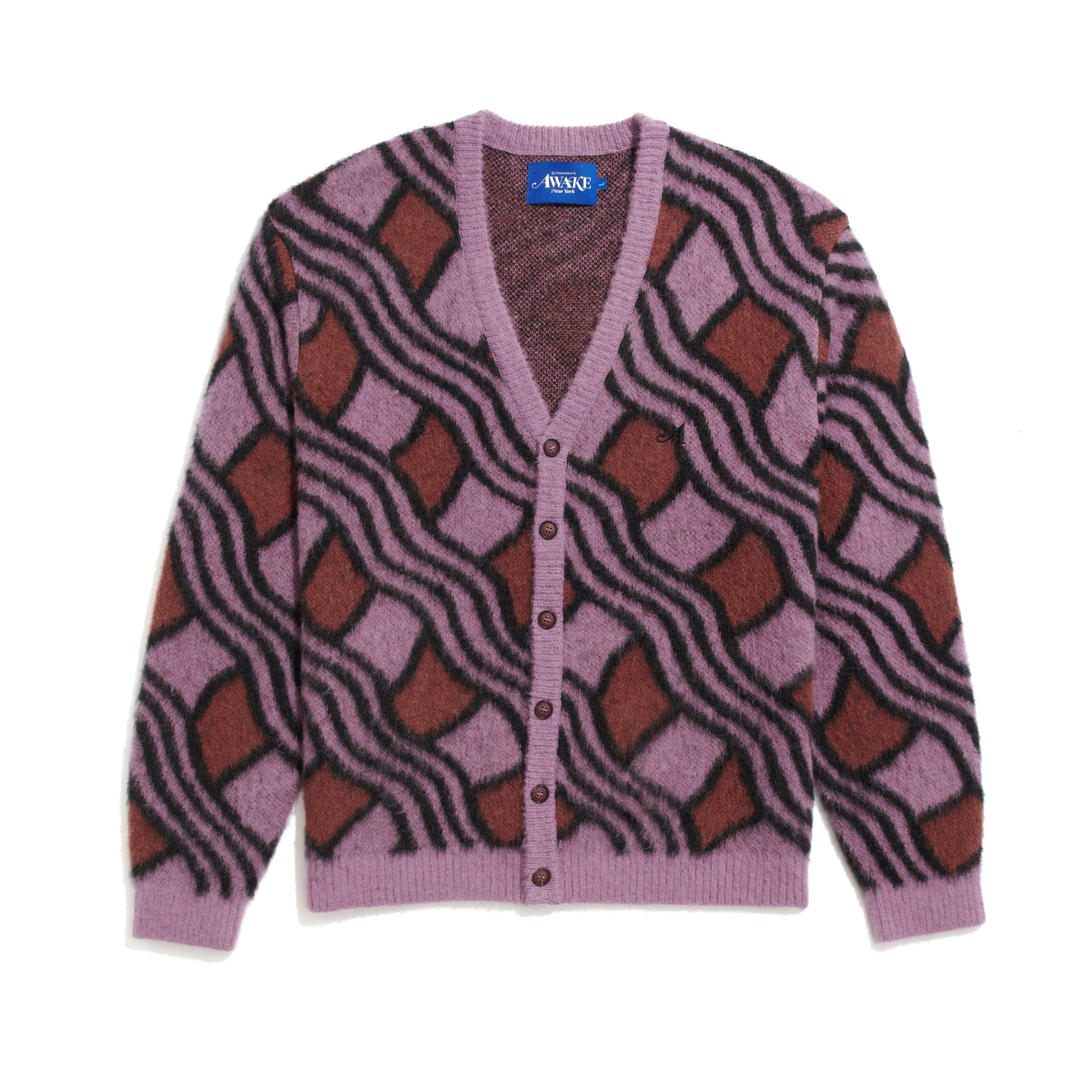 Wavy Jacquard Mohair Cardigan sold by Awake