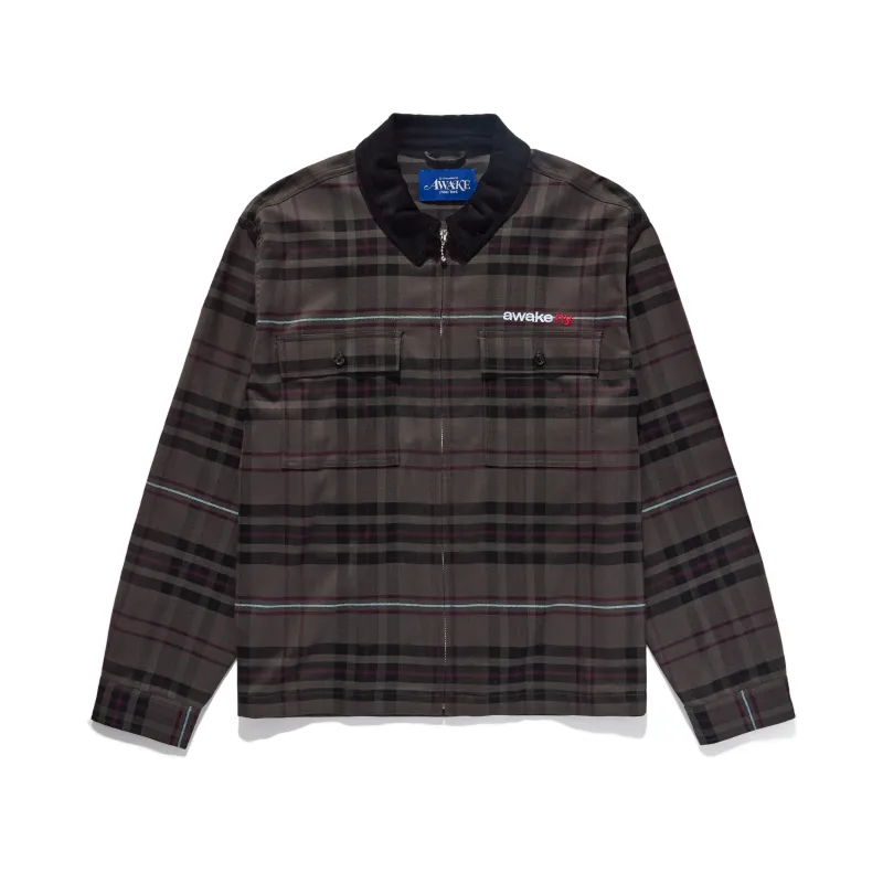 Plaid Flannel Zip-up Shirt sold by Awake
