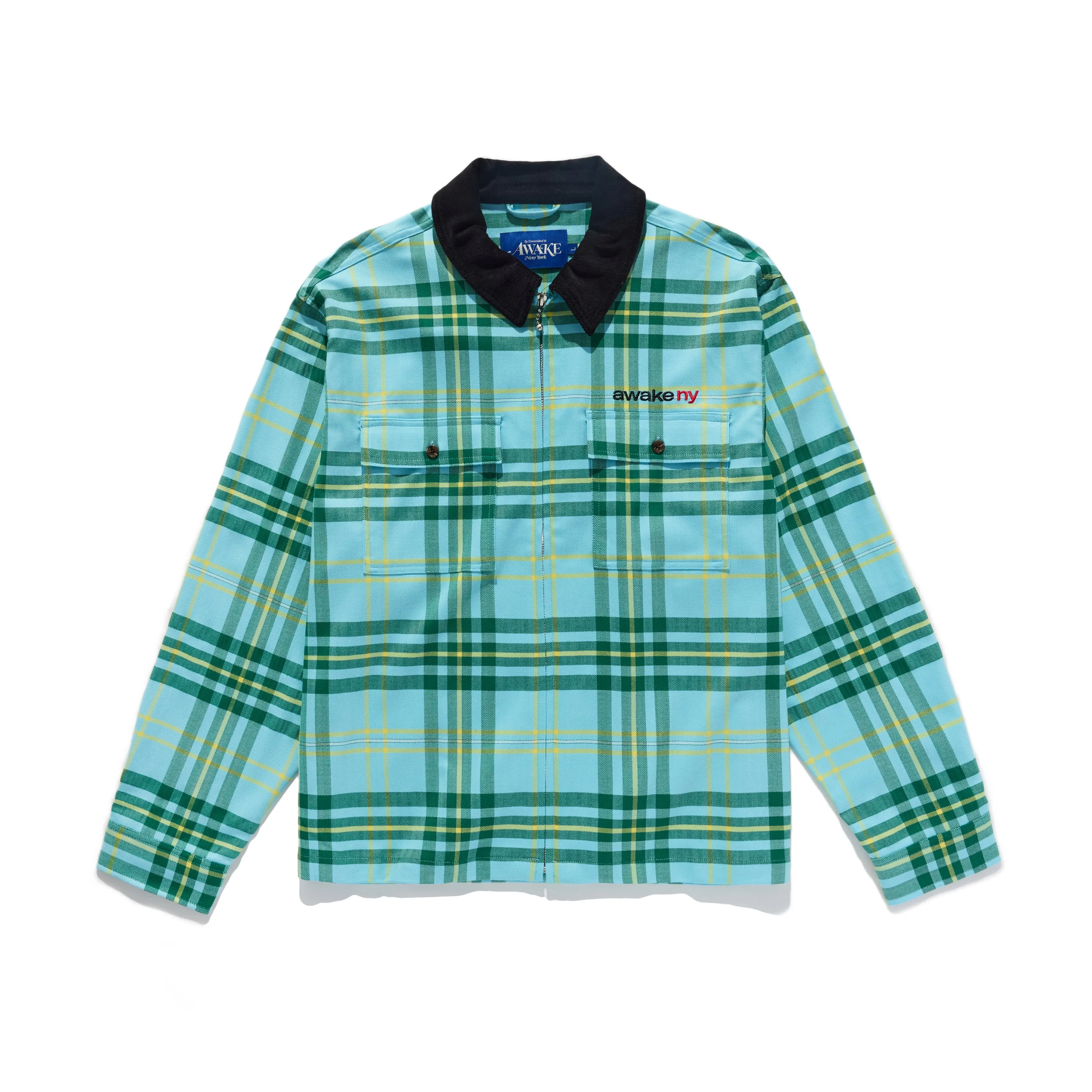 Plaid Flannel Zip-up Shirt sold by Awake