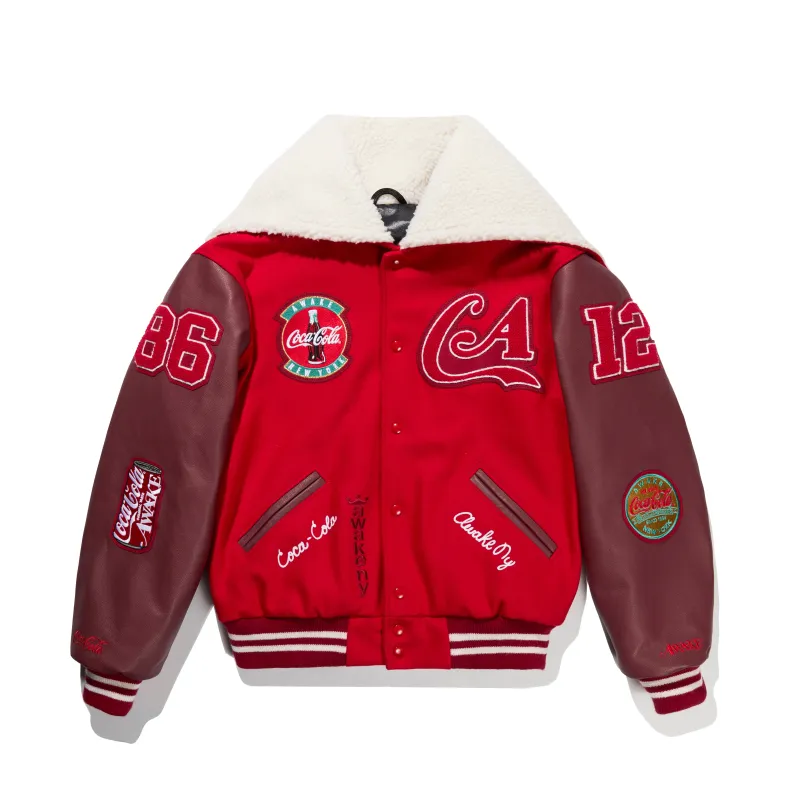AWAKE NY x Coca-Cola Fleece Varsity Jacket sold by Awake