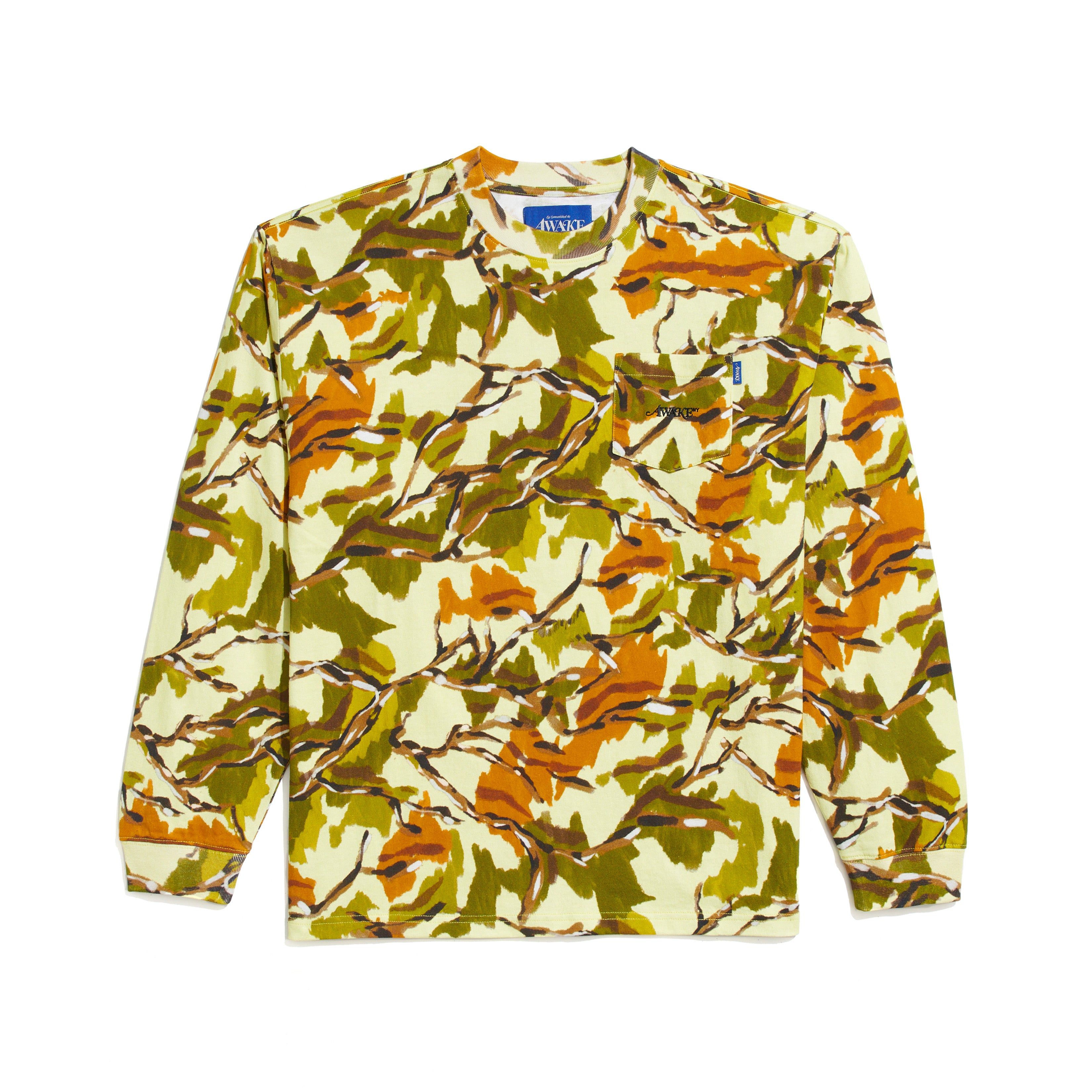 Camo Printed Pocket L/S Tee sold by Awake