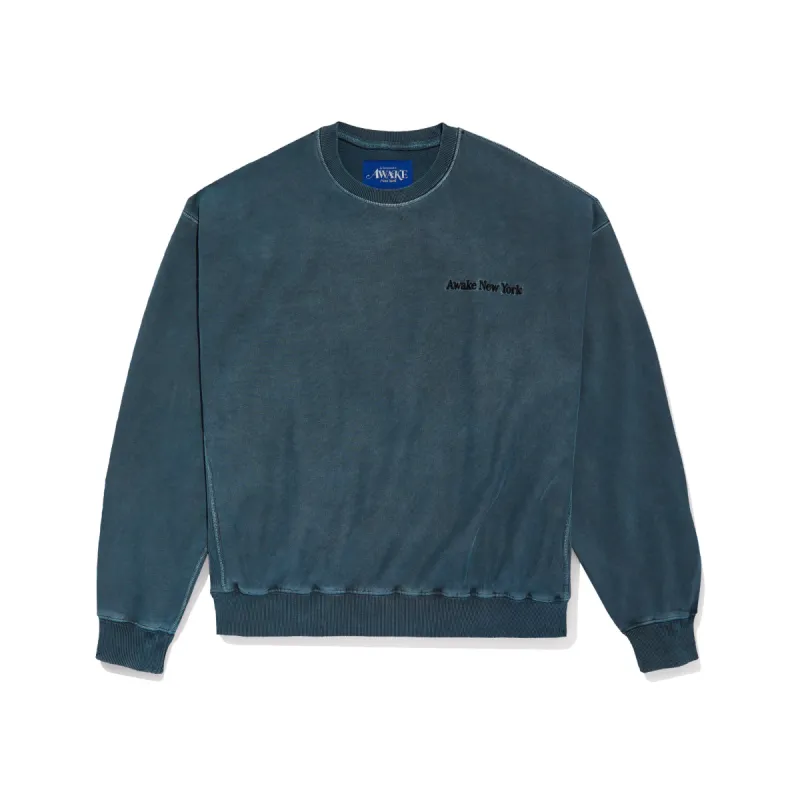 Pigment Dyed Embroidered Crewneck Sweatshirt sold by Awake