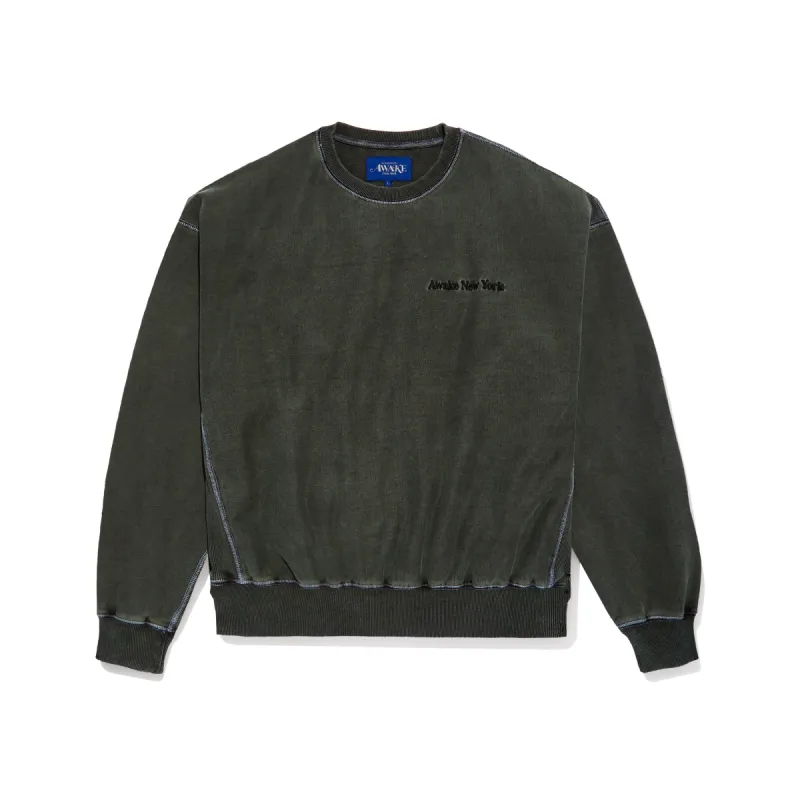 Pigment Dyed Embroidered Crewneck Sweatshirt sold by Awake