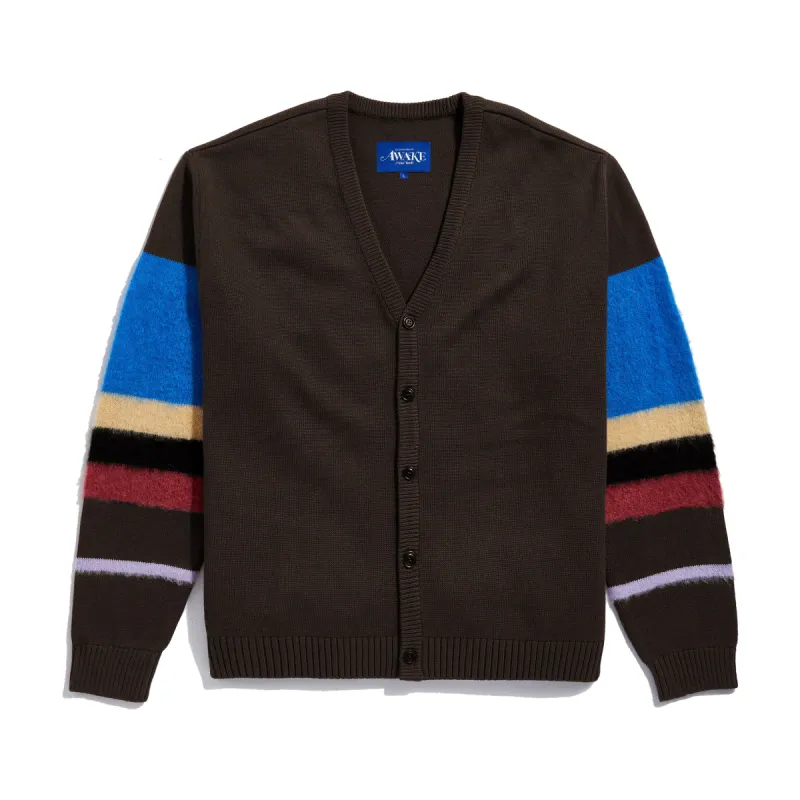 Mohair Striped Sleeve Cardigan made by Awake