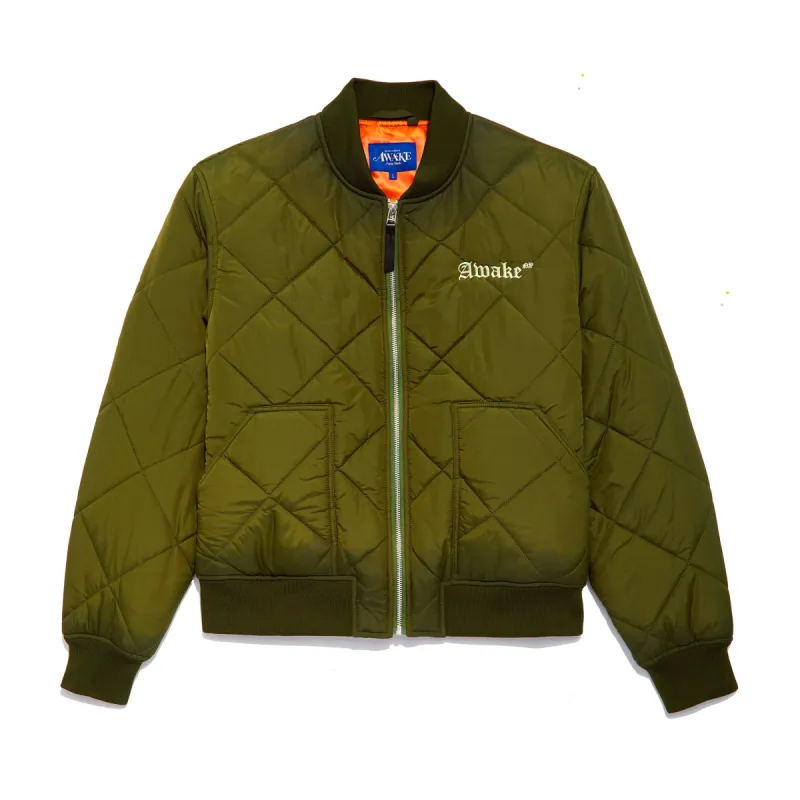 Quilted Patch Bomber Jacket made by Awake