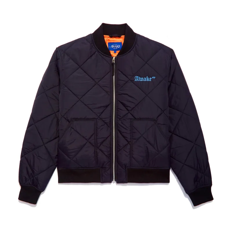 Quilted Patch Bomber Jacket made by Awake
