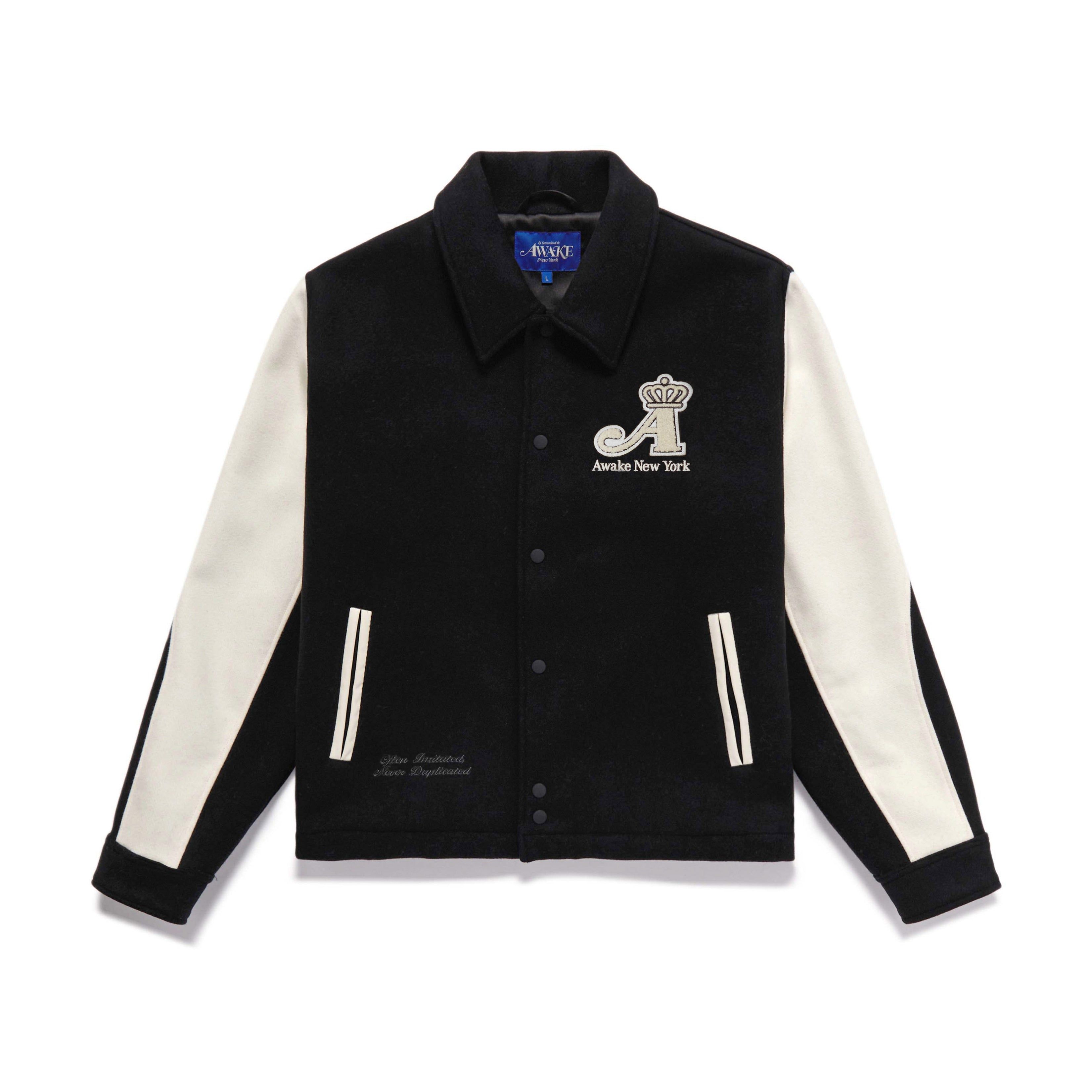 Crown Embroidered Varsity Jacket sold by Awake