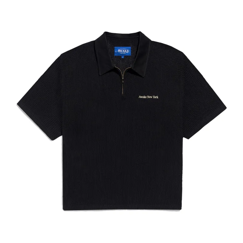 Open Knit Embroidered Polo sold by Awake