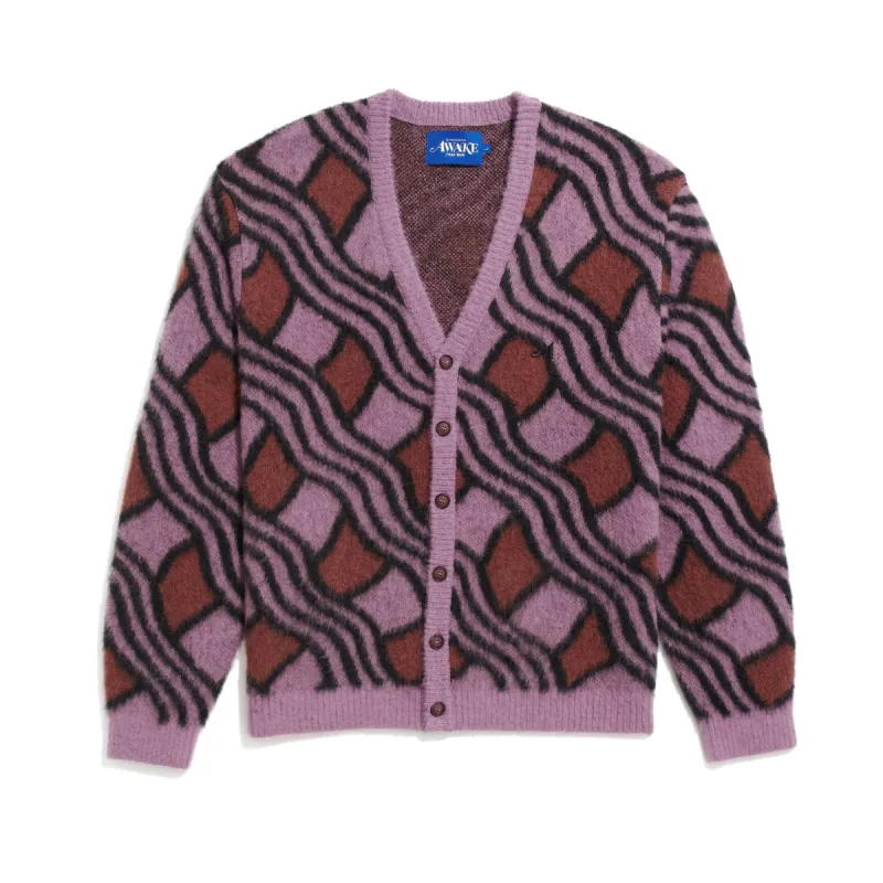 Wavy Jacquard Mohair Cardigan made by Awake