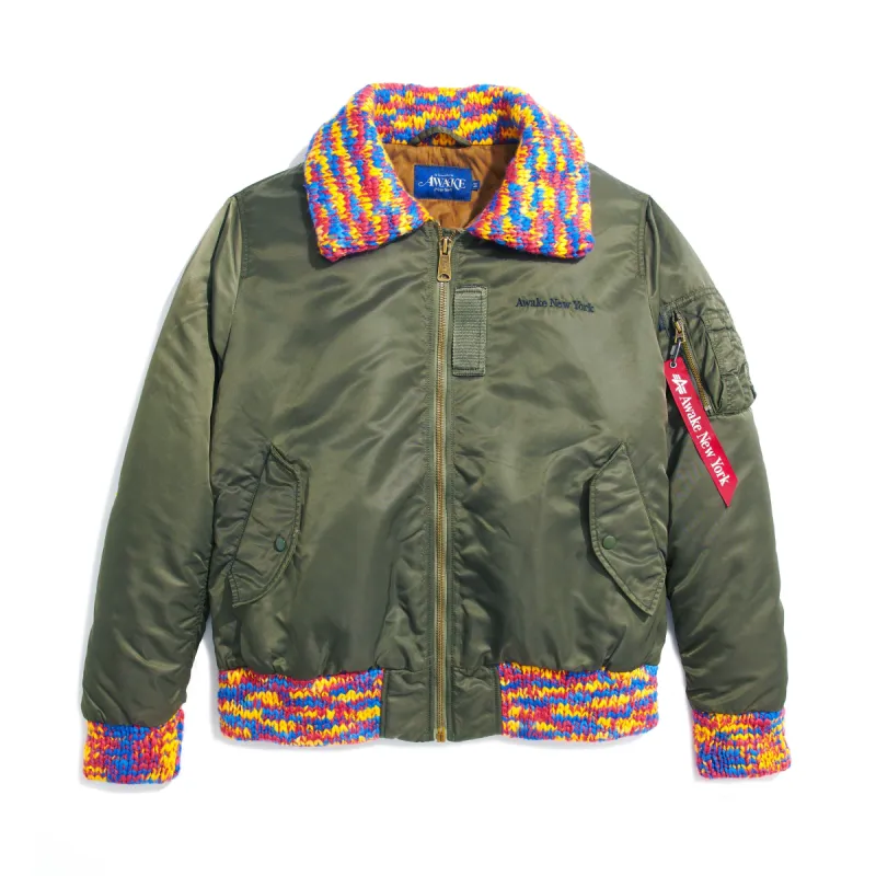 MA-1 Knit Trimmed Washed Bomber Jacket sold by Awake