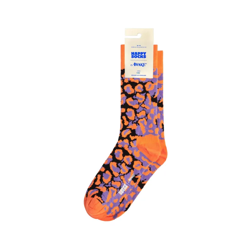 Awake NY & Happy Socks Leopard Crew Socks made by Awake