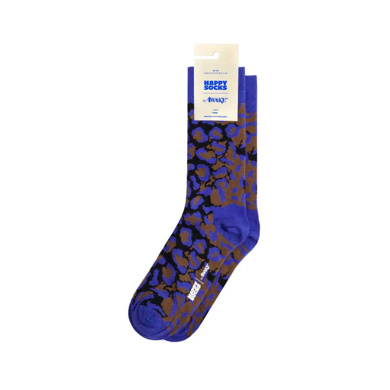 Awake NY & Happy Socks Leopard Crew Socks made by Awake