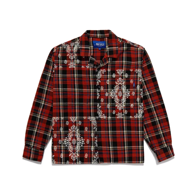Paisley Printed Flannel Shirt made by Awake