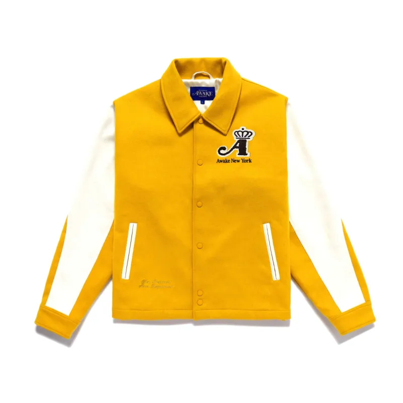 Crown Embroidered Varsity Jacket made by Awake