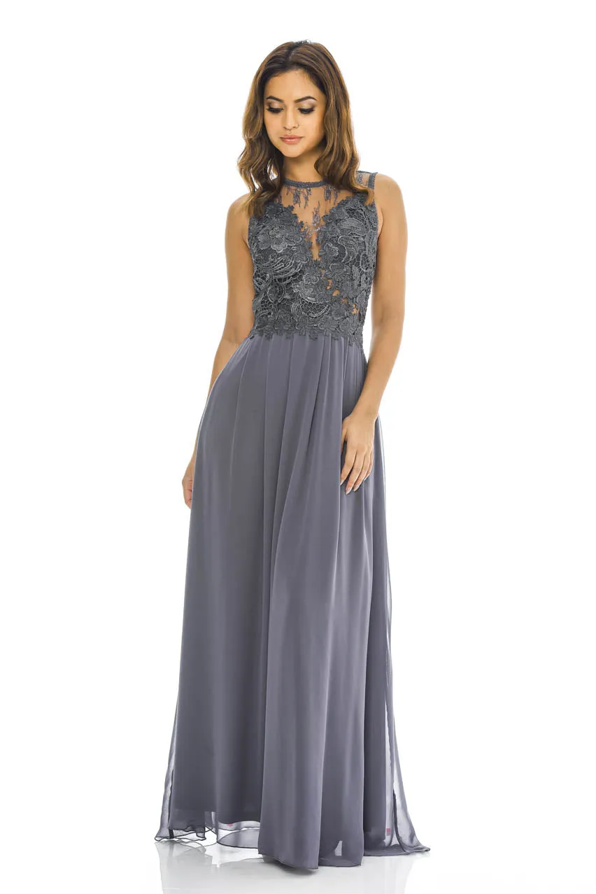 Grey Crochet Top Maxi Dress sold by AX Paris product image thumbnail 2