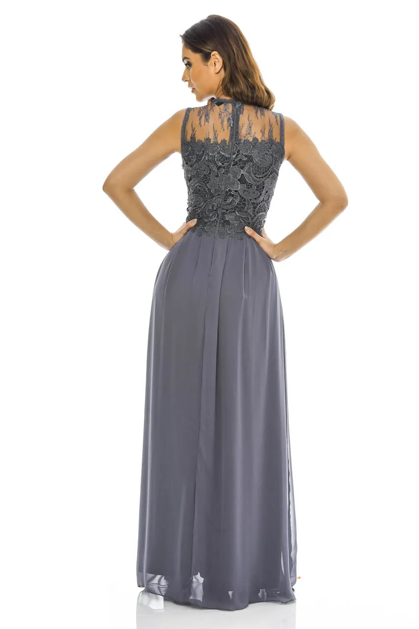 Grey Crochet Top Maxi Dress sold by AX Paris product image thumbnail 3