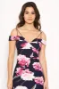 Navy Floral Midi Dress With Delicate Straps sold by AX Paris