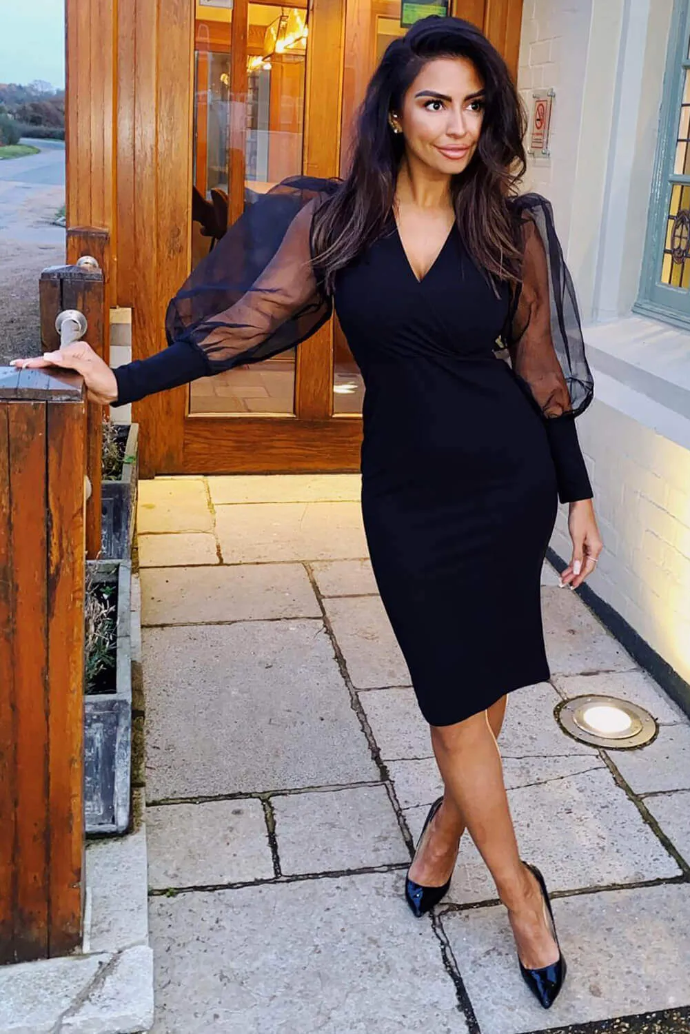 Black Puff Sleeve Midi Dress sold by AX Paris product image thumbnail 2