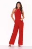 Red Sheer Paneled Jumpsuit With Cut Out Detailing sold by AX Paris