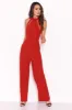 Red Sheer Paneled Jumpsuit With Cut Out Detailing sold by AX Paris
