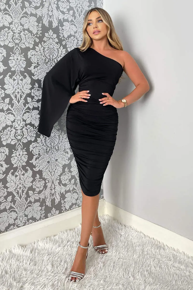 Black Drape Sleeve Bodycon Midi Dress sold by AX Paris product image thumbnail 3