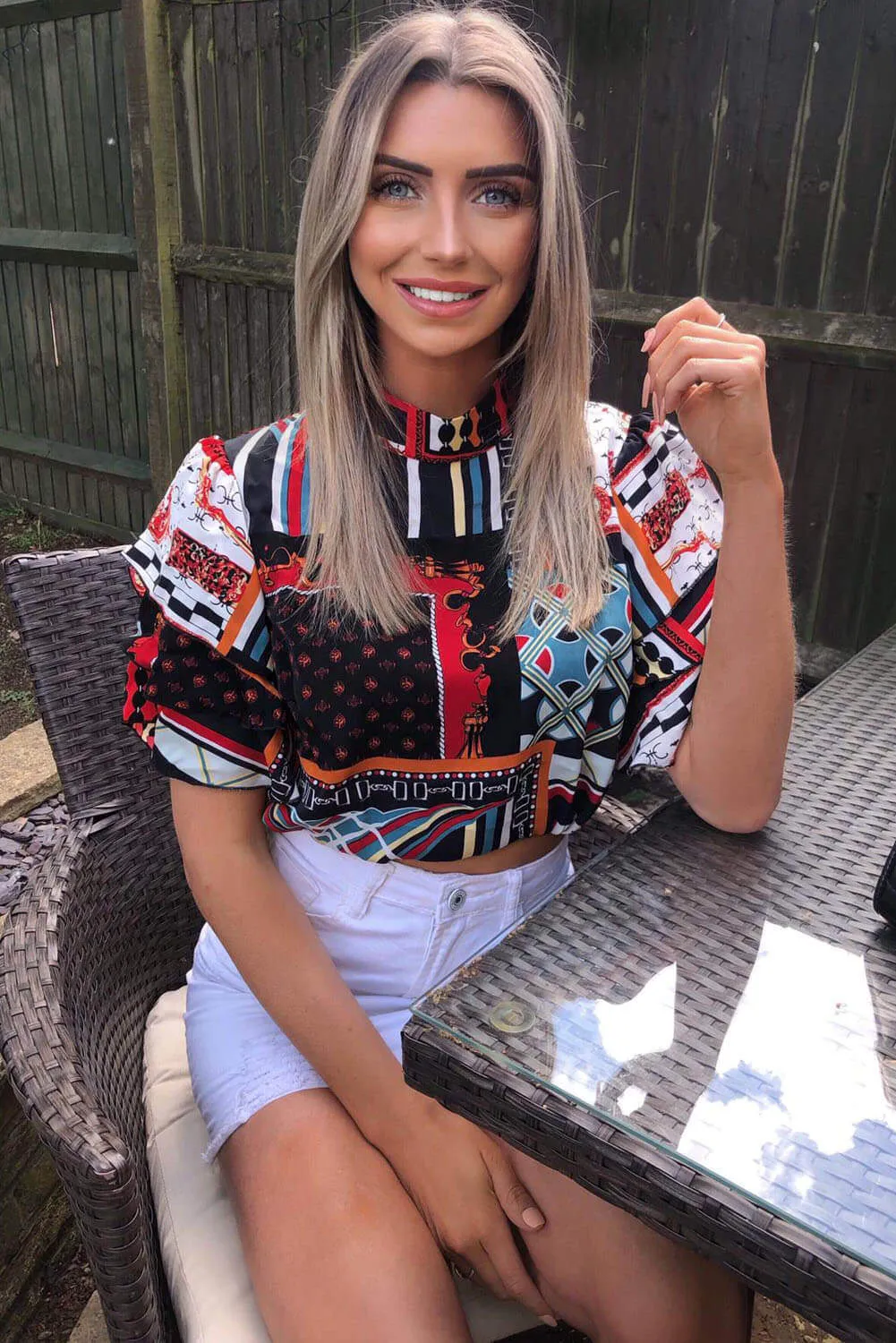 Open Back Elasticated Multi Print Top sold by AX Paris product image thumbnail 3