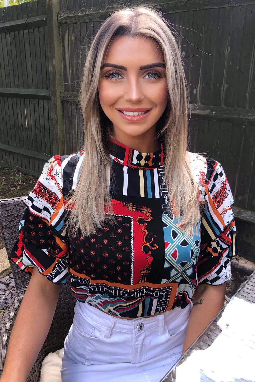 Open Back Elasticated Multi Print Top sold by AX Paris product image thumbnail 5