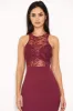 Plum Midi Dress With Lace Top sold by AX Paris