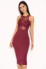 Plum Midi Dress With Lace Top sold by AX Paris