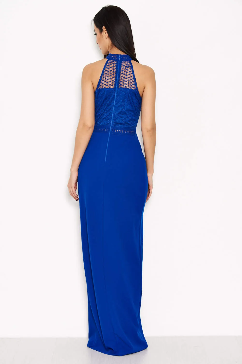 Blue Crochet Top High Neck Maxi Dress sold by AX Paris product image thumbnail 3