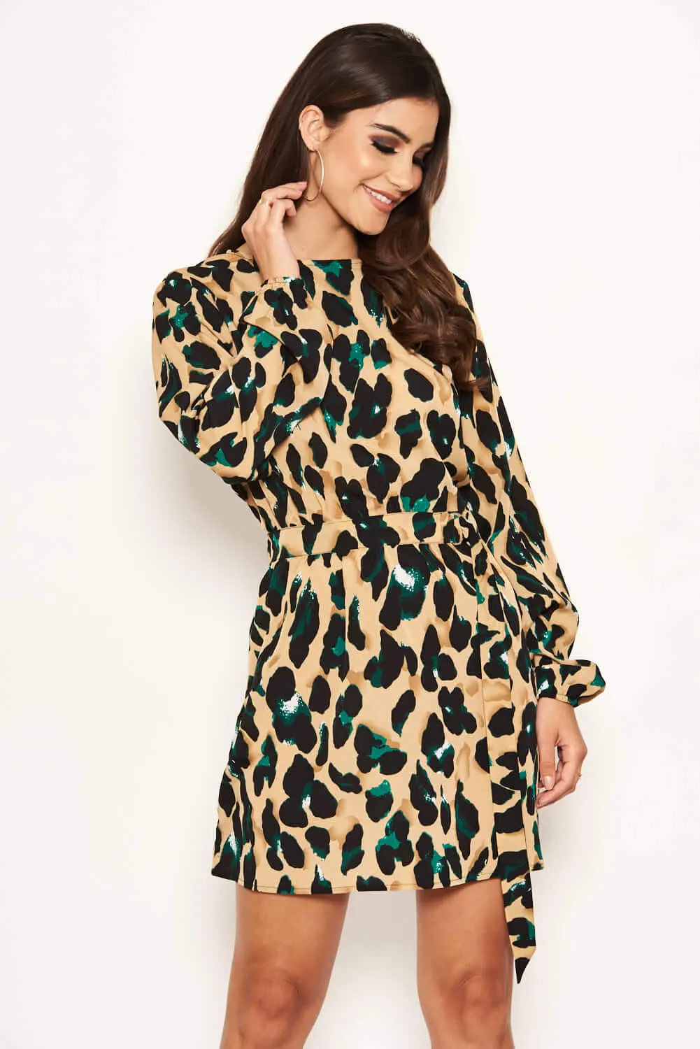 Leopard Print Buckle Waist Shift Dress sold by AX Paris product image thumbnail 3