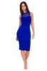 Blue High Neck Crochet Bodycon Dress sold by AX Paris