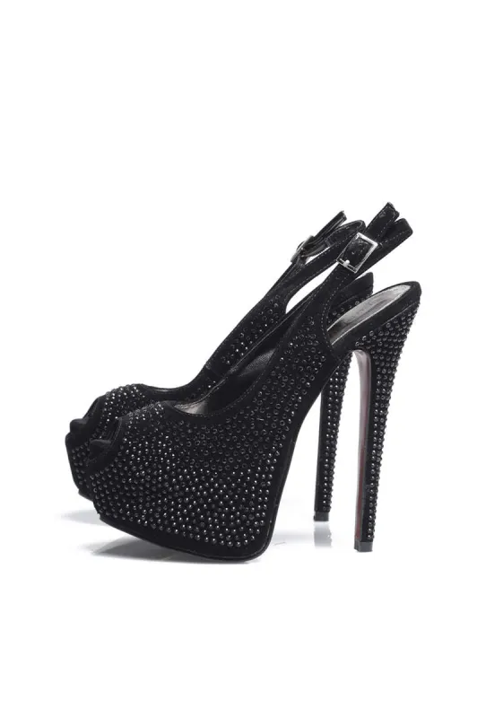 Diamante Sling Back Heels sold by AX Paris