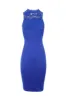 Blue High Neck Crochet Bodycon Dress sold by AX Paris